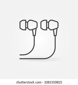 In-Ear Wired Headphones icon - vector concept sign or design element in thin line style