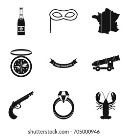Inebriate icons set. Simple set of 9 inebriate vector icons for web isolated on white background