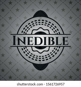 Inedible black badge. Vector Illustration. Detailed.