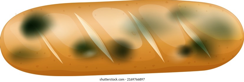 Inedible bread with mould illustration