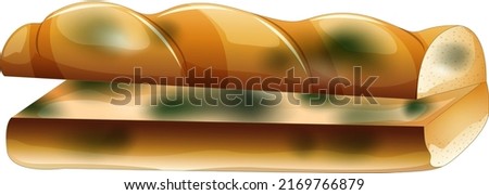 Inedible bread with mould illustration