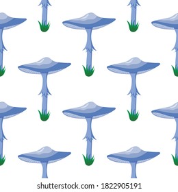 inedible mushrooms, toadstools. seamless pattern, vector illustration