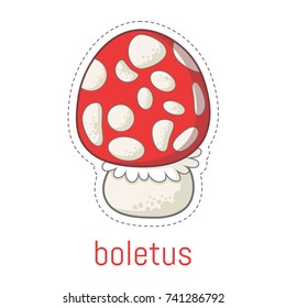 Inedible mushrooms for your design. Cartoon style. Mushroom fly agaric