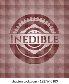 Inedible red geometric pattern emblem. Seamless.