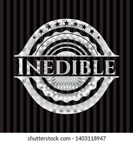 Inedible silver emblem or badge. Vector Illustration. Mosaic.