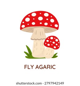 Inedible toadstool mushroom. isolated on a white background. For packaging, stickers.