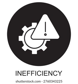 Inefficiency Icon, Low Productivity Concept Illustration, Workflow Bottleneck Icon Design, Poor Performance Graphic, Resource Wastage Symbol, vector