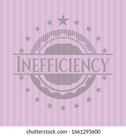 Emblema rosa ineficiente. Ilustración vectorial. Detallado.