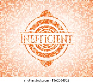 Inefficient abstract orange mosaic emblem