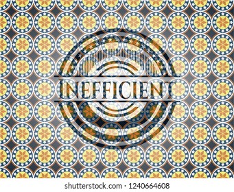 Inefficient arabesque style emblem. arabic decoration.