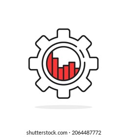 inefficient decrease like operational metric icon. flat linear trend modern sla logotype graphic stroke art design isolated on white. concept of easy business strategy or flexible crisis methodology