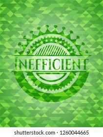 Inefficient green emblem with mosaic background