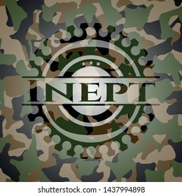 Inept on camouflage pattern. Vector Illustration. Detailed.