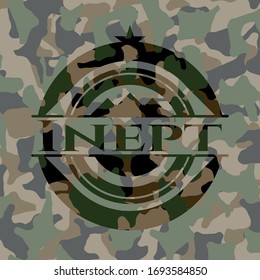 Inept on camouflaged texture. Vector Illustration. Detailed.