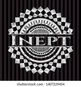 Inept silver shiny emblem]. Vector Illustration. Mosaic.