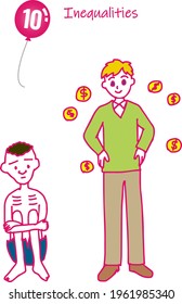 INEQUALIDADES ilustración táctil simple 