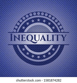 Inequality badge with jean texture. Vector Illustration. Detailed.