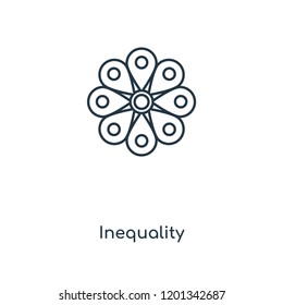 Inequality concept line icon. Linear Inequality concept outline symbol design. This simple element illustration can be used for web and mobile UI/UX.