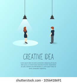 Inequality concept vector illustration man versus woman in business. Difference and discrimination in professional work life, career promotion.  Vector illustration.