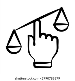 Inequality Icon With Dooldles Handdrawn Style For Sociology and Education