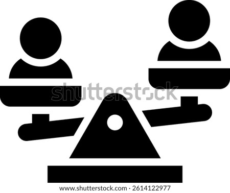 Inequality Icon Glyph Vector Illustration