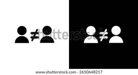 Inequality icon Isolated flat vector in outline