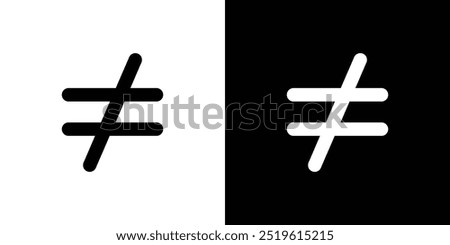 Inequality icon linear logo isolated