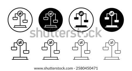 Inequality icon Vector logo outline