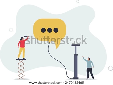 Inequality and injustice.employee bursts a message bubble.flat vector illustration.