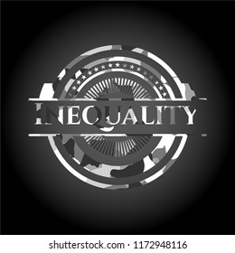Inequality on grey camo texture