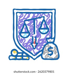inequality social problem doodle icon sketch vector. inequality social problem sign. isolated symbol illustration