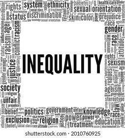 Inequality Vector Illustration Word Cloud Isolated Stock Vector ...