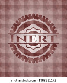 Inert red badge with geometric background. Seamless.