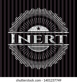 Inert silvery emblem. Vector Illustration. Mosaic.