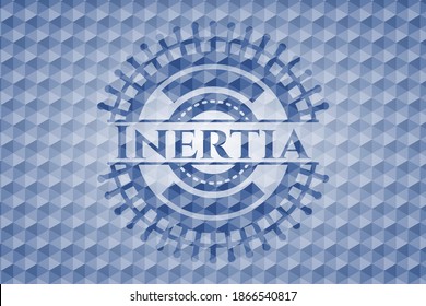 Inertia blue emblem with geometric background. Vector Illustration. Detailed. 