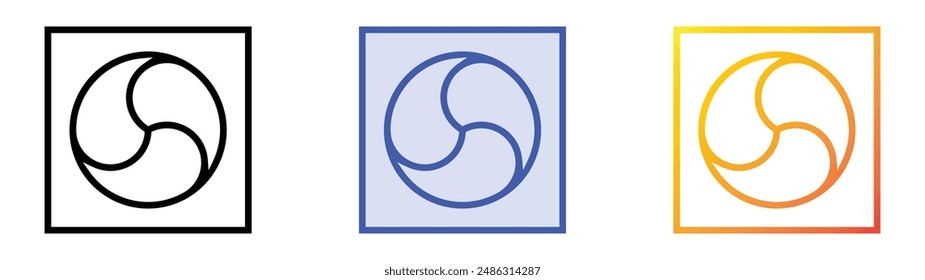 inertia icon. Linear, Blue Fill and Gradient Style Design Isolated On White Background