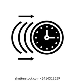 inertia time management glyph icon vector. inertia time management sign. isolated symbol illustration