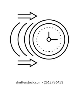 inertia time management line icon vector. inertia time management sign. isolated contour symbol black illustration