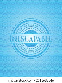 Ineludible insignia de ola de agua azul claro. Ilustración vectorial. Detallado. 