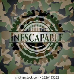 Inescapable on camo texture. Vector Illustration. Detailed.