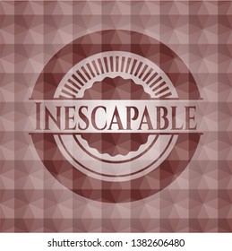 Inescapable red geometric badge. Seamless.