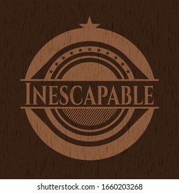 Ineludible emblema de madera retro. Ilustración vectorial.