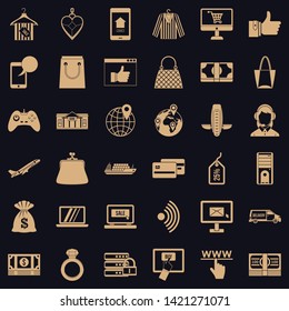 Inet purchase icons set. Simple set of 36 inet purchase vector icons for web for any design