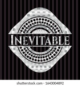 Inevitable silvery badge or emblem. Vector Illustration. Mosaic.