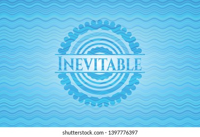 Inevitable water wave badge. Vector Illustration. Detailed.