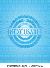 Inexcusable water style emblem. Vector Illustration. Detailed.