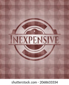 Inexpensive red seamless badge with geometric background. 