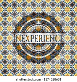 Inexperience arabic badge. Arabesque decoration.