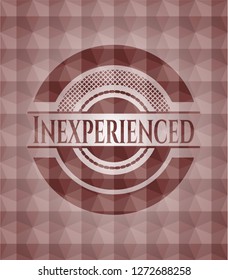 Inexperienced red polygonal badge. Seamless.
