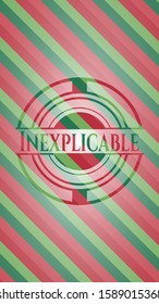 Inexplicable christmas badge background. Vector Illustration. Detailed.